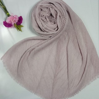 Designer Crinkled Cotton Mesh Sparkling  Women's Stole - Light Pink